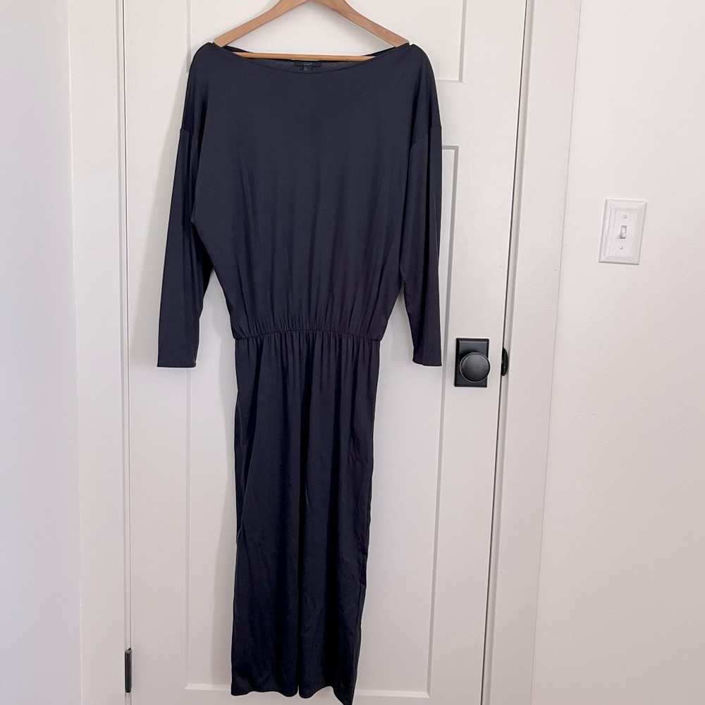 COS Long Sleeve Maxi Dress in Dark Navy